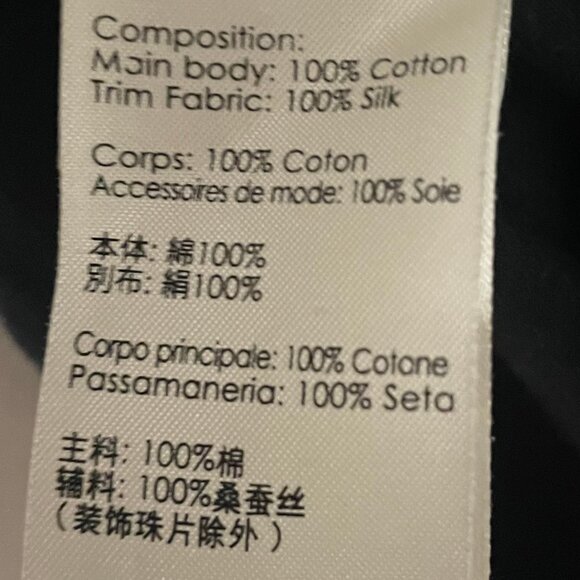 3.1 Phillip Lim Black Silk & Cotton Embellished Top - Size M - Picture 5 of 5